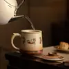 Taza de Cerámica de las Apsaras Voladoras de Dunhuang, una taza de bebida de gran capacidad, estéticamente agradable y práctica con tapa, perfecta como regalo o para uso en casa, viene en una caja de regalo