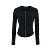 Chica Caliente Sexy Yoga Fitness Cárdigan de Manga Larga para Mujer Otoño Nuevo Cintura Pequeña Ajustado Delgado Cremallera Sudadera Chaqueta