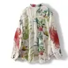 Tiro real Otoño Nuevo Rosa Estampado Acuarela Tela para Camisa Pequeña Floral Top Versátil Francés Top para Mujer