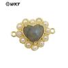 WT-PC006 design de alta qualidade em forma de coração gema ametista pedra Tianhe superfície brilhante pedra pequeno pingente acessórios DIY