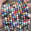Contas Redondas de Pedra Vulcânica Coloridas, Contas Soltas de Pedra Vulcânica para Aromaterapia, Acessórios para Joias DIY Semi-Acabados com Contas Feitas à Mão Venda por Atacado