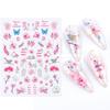 Transfronteiriço novo Nail Art Adesivos ins Primavera Flores coloridas, folhas, pássaros, borboletas, adesivos de unhas frescas
