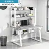 Escritorio de Computadora de Escritorio para Uso en Casa, Escritorio Sencillo con Estantería Integrada, Adecuado para Apartamentos Pequeños y Habitaciones de Alquiler, con un Tablero Perforado para Escribir y Trabajo de Oficina