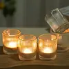 Nuevo Vaso de Vidrio Transparente para Vela Perfumada con Patrón Portavelas Perfumado para Dormitorio Adorno de Fragancia Vaso de Vidrio para Vela