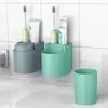 Portacepillos de dientes de pared estante de almacenamiento para inodoro sin perforaciones organizador de vaso para enjuague bucal portacepillos de dientes RS-7589