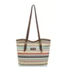 Bolso de Mano Tipo Tote Estilo Étnico de Moda Transfronterizo para Mujer Verano 2026 Nuevo Estilo Tejido de Paja Bloqueo de Color Bolso de Hombro Bolso de Axila de Moda