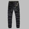 Mono elástico de primavera con múltiples bolsillos para hombre, pantalones ajustados de talla grande a la moda para jóvenes, pantalones casuales sueltos con borde cruzado
