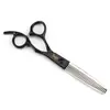 Tijeras de Peluquería Sup de Moda, Tijeras para Cortar el Cabello, Tijeras Planas, Tijeras para Flequillo, Negras, Personalizadas, de Media Longitud, 6.0 pulgadas