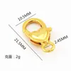 Conector Fecho Lagosta Coração Acessórios para Joias Pulseira Colar Chaveiro DIY Cor Ouro 18K Conserva Cor Atacado em Estoque