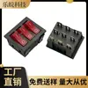 Interruptor Tipo Barco Kcd9 Triplo Vermelho Iluminado 9 Pinos 3 Teclas 2 Velocidades 34*40mm Interruptor Iluminado de Três Hastes