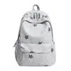 Mochila para niñas, simple y versátil, adecuada para estudiantes universitarias y de preparatoria, con un lindo diseño de estrella y moño, perfecta para salidas