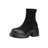 Botas Martin de Mujer Tacón Alto Pequeño 2025 Otoño Nuevo Botines Cortos de Suela Gruesa Botas de Tacón Grueso Elásticas Botas Ajustadas con Altura