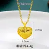 Design Moderno Pingente de Coração de Gelo Vazado Colar Simples de Ouro de Areia Vietnamita Joias Elegantes Banhadas a Ouro Cobre