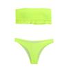 Traje de baño para niña strapless, estilo Chanel Pure Desire, plisado, simple, con abertura, bikini de tanga para mujer