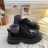 Zapatos pequeños de cuero estilo coreano para mujer 2024 Primavera y Verano Nuevo estilo de tiras Moda Suelas gruesas Aumentado Versátil Retro Zapatos estilo británico