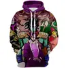 Cardigan com Zíper e Capuz para Cosplay de Anime Jojo Qi Aventura Maravilhosa Modelo Novo Transfronteiriço Impressão 3D Jaqueta