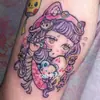 Tatuagem Adesiva Diablo Feminina À Prova D'água Duradoura Europeia e Americana Violência Lori ins Desenho Animado Fofo Flor Braço Não Refletivo Anti-Han
