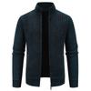 Novedad Otoño e Invierno 2025 Suéter Cardigan Chaqueta de Punto a Cuadros para Hombre Estilo Coreano Moderno Casual Cuello Alto de Chenilla