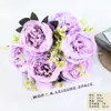 Flores Artificiales, Peonías de 7 Cabezas, Pequeño Ramo de Peonías Estilo Europeo, Ramos de Boda, Flores de Mesa para Hotel, Flores de Seda, Fabricante de Flores Artificiales