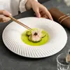 Plato giratorio de sombras, plato de cerámica con sentido avanzado, platos creativos para el hogar, vajilla occidental, plato de disco con borde invertido, plato poco profundo