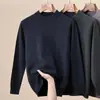 Suéter de Lana Cachemira Hengyuanxiang para Hombre 2025 Nuevo Jacquard Cuello Redondo Suéter para Hombre Otoño e Invierno Camiseta Interior para Hombre Tendencia