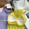 Camisole Clássica Costurada com Gola U, Ajuste ao Corpo e Bojos Fixos Embutidos, Top para Usar por Baixo 3120