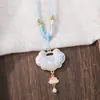 Collar de brocado Song, colgante de diamante teñido en degradado, colgante de candado Ruyi, colgante de collar DIY, amuleto para bolso, amuleto para coche, joyería de brocado Song
