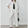 Chaqueta de Lino Lavado de Artesanía Italiana Premium Old Money / Pantalones Casuales de Longitud 9/10 Estilo Sencillo y Casual