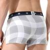 Cueca Masculina Algodão Cintura Média Boxer Respirável Tamanho Plus Solto Xadrez Calça Boxer Aro