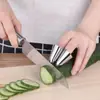 Protector de Dedo Anticorte para el Hogar para Cortar Verduras, Protector de Dedo Ajustable de Acero Inoxidable, Protector de Dedo de Cocina