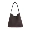 Bolsa de Palha Tecida Estilo Coreano Feminina Outono 2026 Nova Bolsa de Ombro Casual de Grande Capacidade Fosca para o Dia a Dia