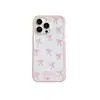 Adequado para Capa de Celular Apple 17, Acrílico Dois em Um Laço Rosa iPhone 18 Promax Capa Protetora Anti-Queda