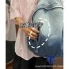 Mochila Casual Popular de Mezclilla para Estudiantes Estilo Japonés Mochila de Mezclilla Lavada Vintage Bolsa de Gran Capacidad