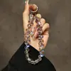 Bolsa de Muñeca Portátil con Cadena de Cuentas de Cristal de Alta Gama Clip para Lanyard Colgante para Llavero de Teléfono Móvil Cadena Colgante Moda