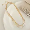 Moda Super Fada Nicho Exagerado Estiloso Versátil Franja de Metal Corrente para Clavícula Moda Feminina Elegante Colar de Alta Qualidade Mulheres