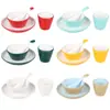 Melamina Comercial Imitación Porcelana Tazón Pequeño Restaurante Hot Pot Montaje de Mesa Juego de Cuatro Piezas Tazón de Plástico Vajilla de Hotel Juego de Tazón y Plato Dos Colores