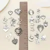 Aleatorio 20/50/100 Mixto Plata Antigua Día de San Valentín Corazón Pareja Colgantes DIY Pendientes Pulsera Joyería Accesorios