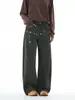 Ropa Muxi Otoño/Invierno Nueva Marca de Moda Americana High Street Jeans Curvos con Flores Bordadas Pantalones de Trabajo de Pierna Ancha para Hombre