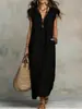 Sitios Web Independientes Europeos y Americanos Amazon Aliexpress Vestido Largo de Verano y Primavera 2026 con Mangas Acampanadas Estilo Bohemio