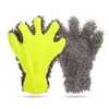 Guantes de terciopelo chenilla de cinco dedos para lavar el coche, paño de felpa para limpiar el coche, no se daña fácilmente, paño de limpieza con agujeros de malla sándwich
