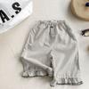 2026 Huzhou Zhili Roupas Infantis Verão Meninas Estilo Coreano Verão Linho Algodão Calças 9 Pontos Calças 3/4 Calças Anti-Mosquito 6216
