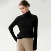 Suéter 100% caxemira pura, um top feminino estiloso com gola franzida, malha macia e confortável, perfeito como peça base para outono e inverno, suéter de caimento solto para mulheres