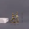 Pareja de Propuesta de Latón Hogar Sala de Estar Pareja Pequeña Calentando Adornos Escritorio de Oficina Mascota de Té Artesanías Adornos
