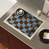 Tapete de Drenagem para Cozinha Coreana Tapete Absorvente de Diatomito para Bancada de Bar Tapete Isolante Anti-Queimadura Lugar Americano Tapete de Mesa Tapete para Secar Louça
