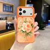 Funda de Teléfono para Ventana Grande con Planta y Flor en Acuarela Adecuada para iPhone 18Pm, Funda de Silicona Líquida de Terciopelo de Cobertura Total Amigable con la Piel