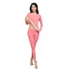 Nuevo traje térmico de terciopelo con forro polar, engrosado, sin costuras, para mujer