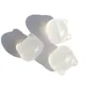 Colgante de Cabeza de Gato Linda Ágata de Hielo Natural Chalcedony Blanco Congelado Lichi Agujero Pasante Gato sin Rostro Accesorios para Pulseras DIY