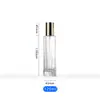 Botella de set de cuidado de la piel de vidrio octagonal con patrón de grietas de hielo, crema para ojos de 30 g, botella dispensadora de loción esencia de 120 ml, logotipo personalizable