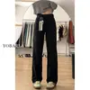 Pantalones de Terciopelo Negros de Pierna Ancha para Mujer en Otoño e Invierno, Talla Grande para Cuerpo con Forma de Pera, Adelgazante para Gorditas, Pantalones Rectos Sueltos de Cintura Alta