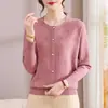 Suéter de Tricô para Mãe, Camisa Base da Moda Outonal e Elegante, Novo Modelo 2026, Suéter de Primavera e Outono para Mulheres de Meia-Idade e Idosas